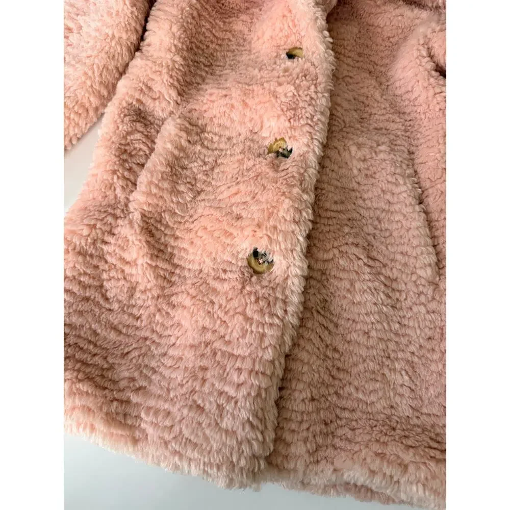 Wonder Nation Girls Pink Faux Shearling Jacket - Medium